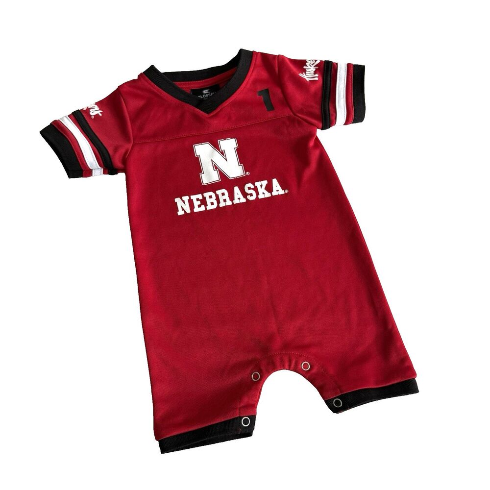 Nebraska Cornhuskers Baby Infant 6M-12M Romper Jersey Red One Piece Colosseum